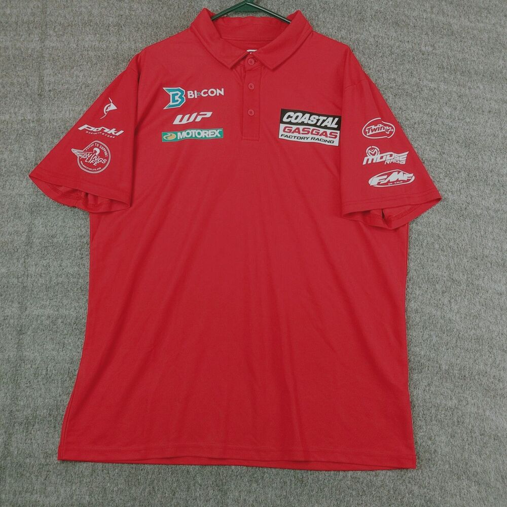 Coastal GASGAS Polo Shirt Racing Motocross Motorcycle Pit Crew Men's XXL Red